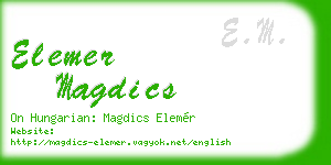 elemer magdics business card